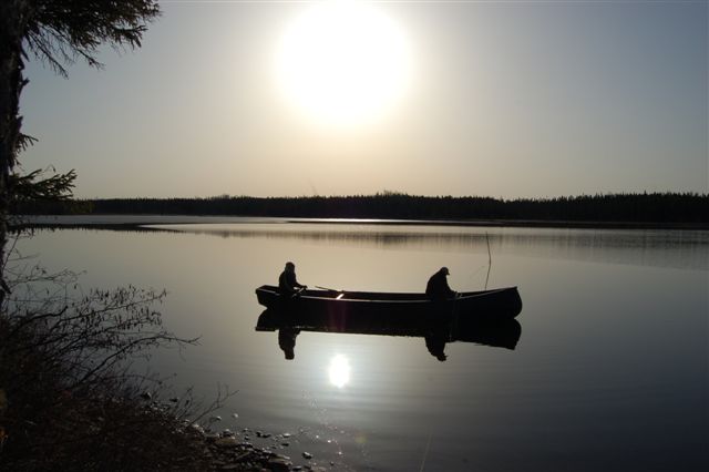 Canoe on Lake in Treaty 9 Lands